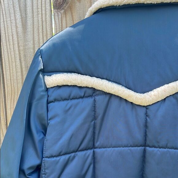 Westwinds Navy Blue Shearling-Lined Jacket 70s 80s Vintage Rare Winter Coat M - Picture 14 of 16